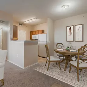 Open space living room and dining area