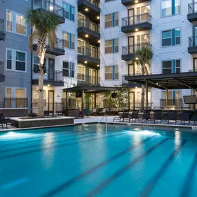 Pool View In Night