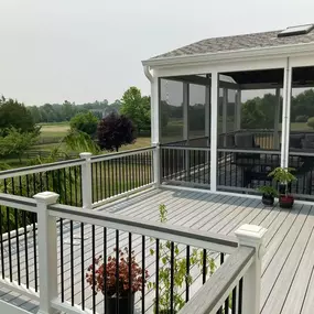 Custom-designed composite deck with screen room