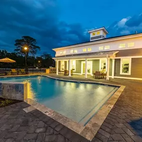 Swimming Pool View at Night