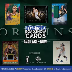 New releases available at RoadshowCards.com and any of our Roadshow Store locations in California, Texas, Kentucky, or New York 2024 Topps Update Series Baseball Hobby and Jumbo and 2023-24 Panini WNBA Origins Basketball