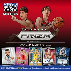 NEW RELEASE DAY!
???? 2024 Topps Chrome Football
⭐️ 2024 Star Wars Hyperspace
???? 2024-25 Prizm Basketball
???? 2024-25 O-Pee-Chee Platinum Hockey
???? 2024 Skybox Metal Universe Champions
Stop in at any one of our Roadshow Cards locations in Kentucky, Texas, New York, and California
.
.
#sportscards #sportscardinvestment #vintagesportscards #topps #fanatics #paniniamerica #upperdecksportscards
#tombrady #jaydendaniels #maliknabers #ewanmcgregor #pedropascal #natalieportman #darthvader #stephcu