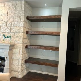 Custom built floating shelves in San Marcos, TX