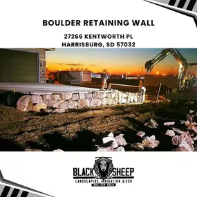 boulder retaining wall