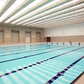 The eight-lane, 50m training pool can be divided into two 25m pools and is ideal for our award-winning swimming lessons, as well as recreational swimming sessions with friends and family. This pool is ideal for everyone, thanks to its adjustable floor.