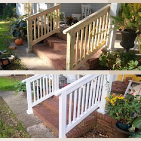 We painted this exterior stair railing for a customer in Hilton Head, SC