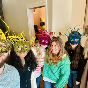 Who needs Bourbon Street when you've got cubicles? Mardi Gras fun at the office yesterday!