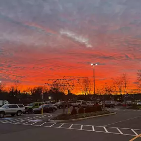 The sunset was stunning tonight! When the sun sets, we really love how magical the toy store looks for the holidays ????????????                                  #gwhillikerstoys #christmasdecor #sunset #neighborhoodtoystore #fauquiercounty