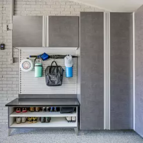 Shoes can be one of the biggest barriers to organizing your garage. Let us create a custom show storage option that works for the whole family!