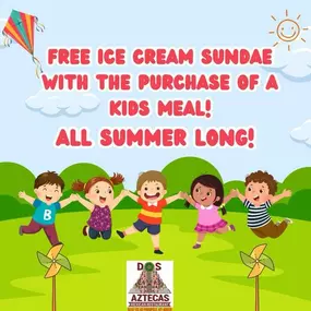 Free ice cream with kids meal during summer