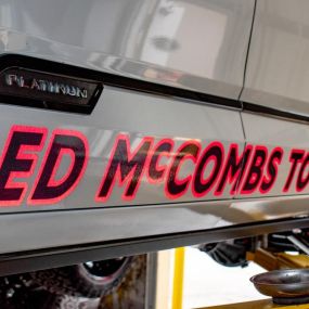 Red McCombs Toyota truck