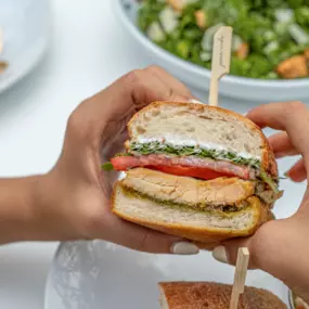 Lunch break with the Pesto Chicken Sandwich