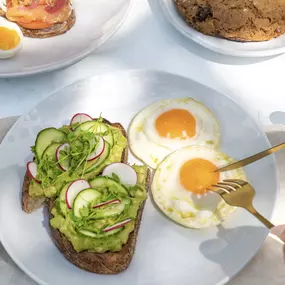 Avocado toast with pasture-raised eggs - a clean, healthy
all-day breakfast option.