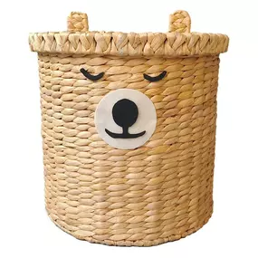 Adorable bear-shaped kids' laundry hamper, perfect for adding a playful touch to children's bedrooms or nurseries.