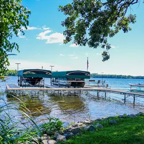 Enhance your lakeside experience with Due North Dock & Lift's boat lifts.