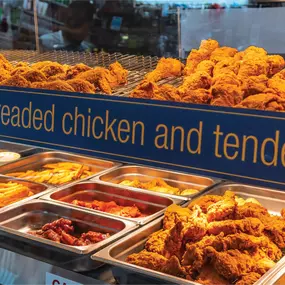 Our hand-breaded chicken and tenders are made fresh daily and served hot from the display case. Taste the crunch that keeps customers coming back!
