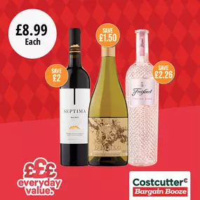 £8.99 each on selected wines