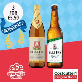 3 for £5.50 on Spaten and Veltins