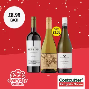 £8.99 each on selected wines