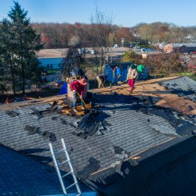 aerial view of Bartlett Contracting LLC roofing job
