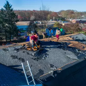 aerial view of Bartlett Contracting LLC roofing job