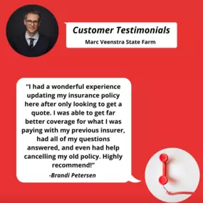 We're happy to share another customer testimonial today! Thank you to Brandi for sharing your experience with our office, we love helping find the coverage that will suit your needs! 
#clienttestimony #grandrapidsmi