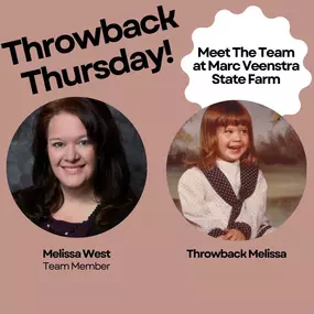 Today for Throwback Thursday we're introducing our newest team member, Melissa! She has 17 years of experience with State Farm helping new and existing customers with their home, auto, and life policies. She enjoys being creative, watching sports, and traveling with her family!