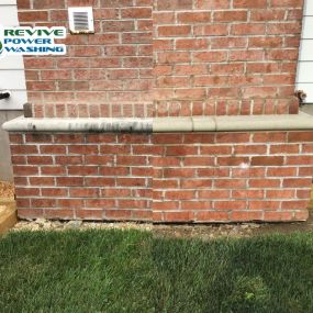 clean brick wall after professional power washing in allentown pa