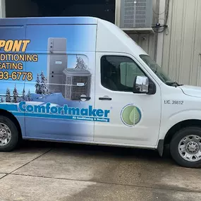 Dupont Air Conditioning & Heating Service, LLC logo work truck