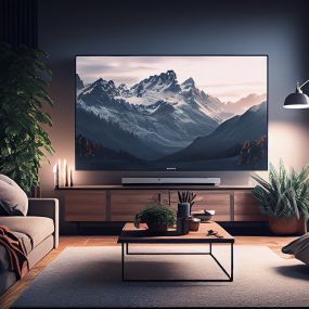 TV Mounted in beautiful living room