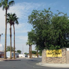 a sign at the entrance at Aloha Vegas in North Las Vegas