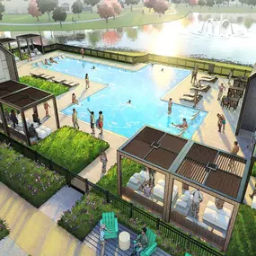 Amenity Center coming Summer 2025. Rendered Pool. Image for reference only.