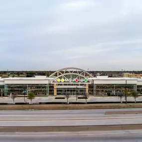 Aerial view of the Rooms To Go store in The Colony, Texas.