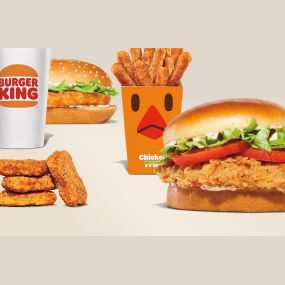 Royal Crispy Sandwich, Chicken Fries, Chicken Nuggets, Original Chicken Sandwich, Drink