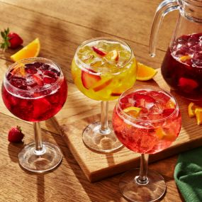 Sangrias: Made with a blend of chilled wine, fresh fruit and a splash of fruit juices.