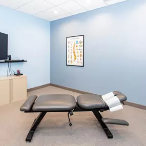 Chiropractic treatment room at Tanglewood Chiropractic in Advance