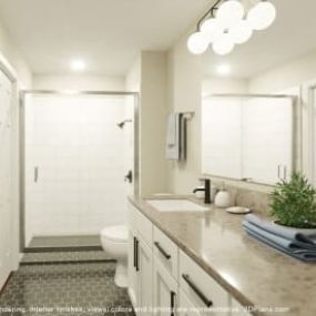 Bathroom counters at Casa Marti Apartments