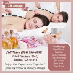 What better way to give that gift than share that gift in our inviting Couples Massage Rooms.  
It's what you've come to expect from a Massage but in a larger room, with 2 of our Signature Tables with 2 Therapists, one working on each of you.  Our Therapists will work on each individual person to accommodate their specific needs and will orchestrate your Couples experience to ensure you are both relaxed and rejuvenated.