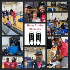 Shoes for the Shoeless is a non profit that provides brand new sock and shoes for students K-8. This organization goes to different schools across multiple districts providing this much needed service. As a volunteer, we quickly build relationships with the students we serve. We take their socks and shoes off, allow them to pick out their new socks and shoes and then place them on their feet. It's a really great cause and the kids are super grateful! Check out these pictures!