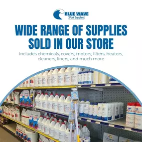 At Blue Wave Pool Supplies, we sell a wide range of pool supplies in our store. From chemicals and covers to motors and filters, Blue Wave Pool Supplies has it all! Visit us for top-quality pool products and expert advice. With everything you need in one place, make sure your pool is ready for summer and for closing!