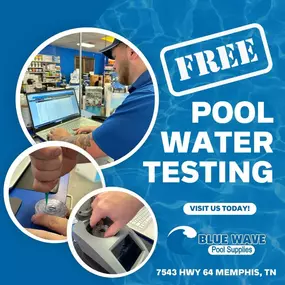 FREE pool water testing is available in-store at Blue Wave Pool Supplies. Simply bring in your sample and we can analyze it in minutes. Our professional pool technicians will give you feedback on the best way to keep your pool sparkling year-round. We’re open seven days a week for your convenience. Stop in for all your pool or hot tub needs today!