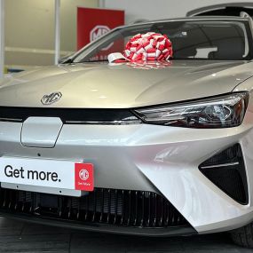 Silver MG5 EV Inside Evans Halshaw MG Grantham Dealership