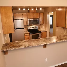 Kitchen view with appliances