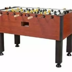 Professional grade performance in a more convenient package. This beautiful table includes the heavy-gauge rods, counterbalanced men, commercial-grade levelers and patented split bearings that make Tornado tables a favorite among Tournament players. A durable and attractive Victorian Cherry laminate finish on a 1 ½” thick cabinet ensures a great look now, and for years to come.