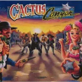 Cactus Canyon Special Edition Plus Topper Pinball Machine

Cactus Canyon is the fourth game in the exciting line of remakes of the greatest Bally/Williams pinball machines.

Do you have what it takes to save the day? Cactus Canyon Remake Special Edition Plus Topper puts you in the game as the future lawman of the old west town of Cactus Canyon. Save the town bank from a robbery, show off your skills as an expert marksman, even tame wild broncos and don’t forget to save Polly Peril from the train