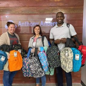 Donating backpacks to our local community!