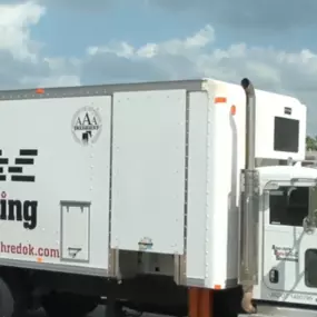 An Absolute Data Shredding mobile shred truck. We provide NAID AAA Certified paper shredding, hard drive destruction, and electronics recycling services in Oklahoma City and Tulsa, OK.