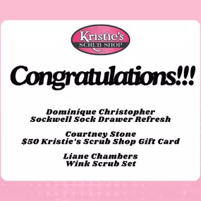 Congratulations to our Nurse's Week/Customer Appreciation Giveaway winners!!!????