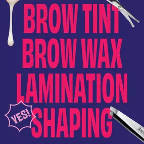 Your Brows. Our Obsession. From waxing and lamination to shaping and more, we've got you (and your brows) covered.