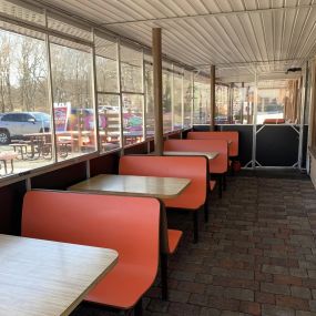 New indoor/outdoor seating area